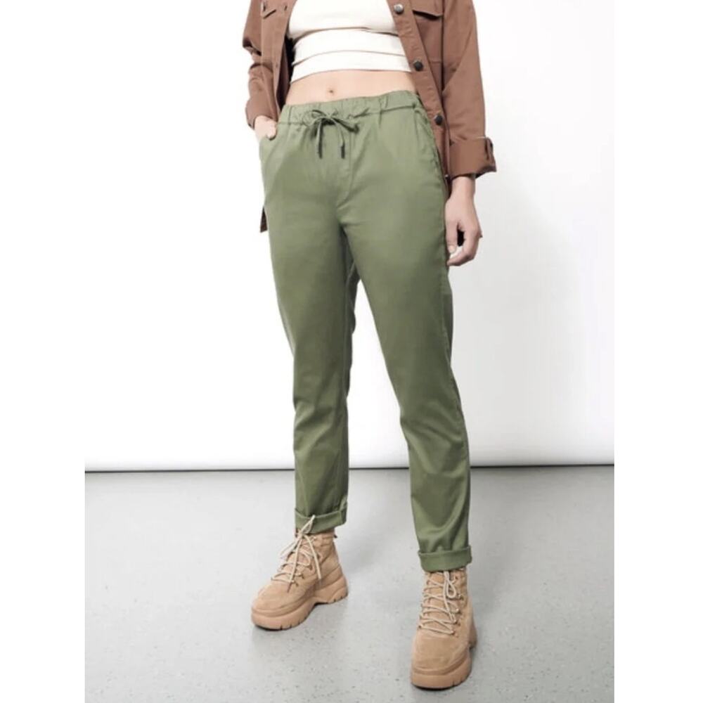 Wildfang The Essential Drawstring Pant in Olive Green Color Size Small NWOT